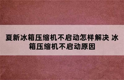 夏新冰箱压缩机不启动怎样解决 冰箱压缩机不启动原因